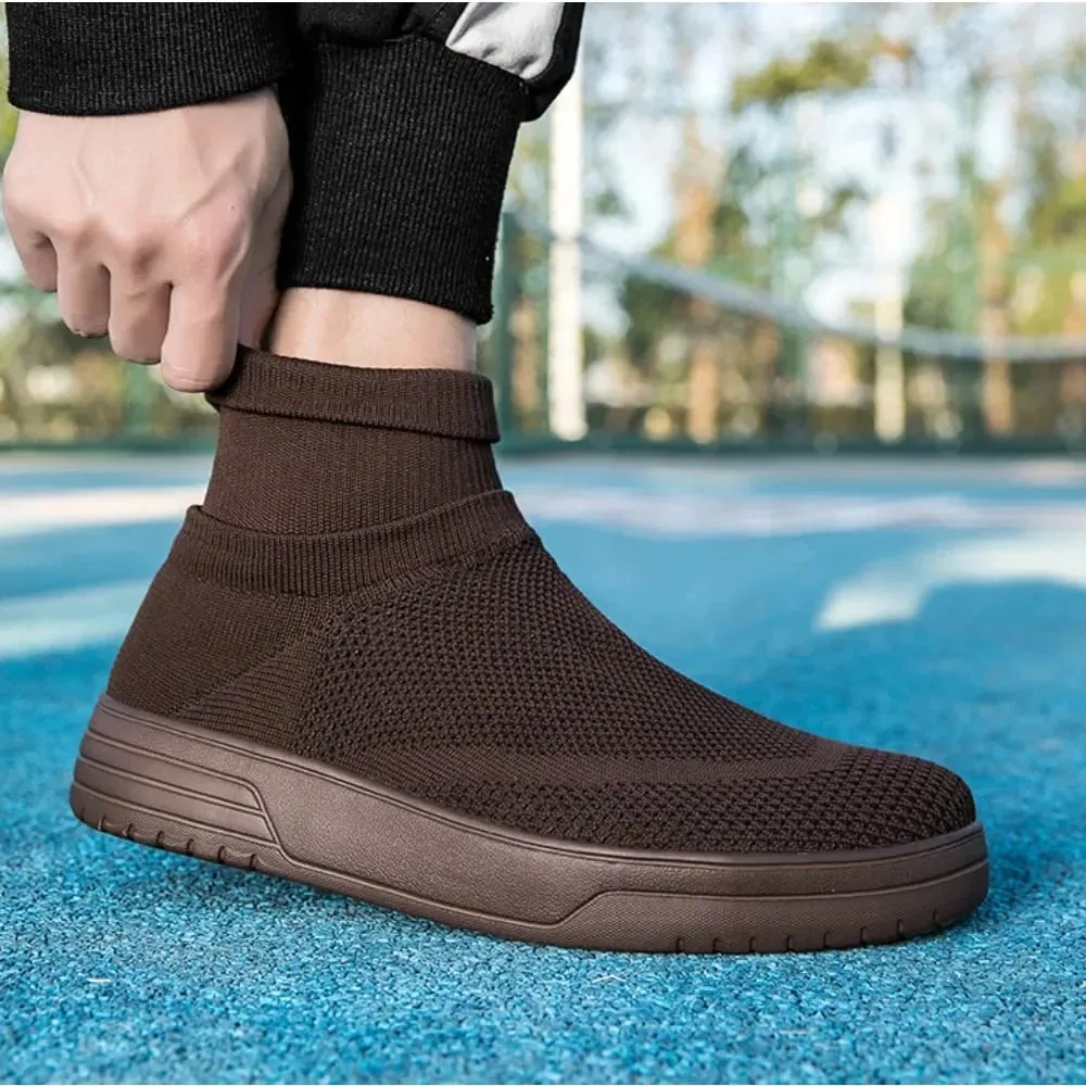 Sock Shoes for Men Spring 2026 New Couple Socks Breathable Mesh High Top Casual Shoes for Men One Foot Thick Soled Sneakers Men