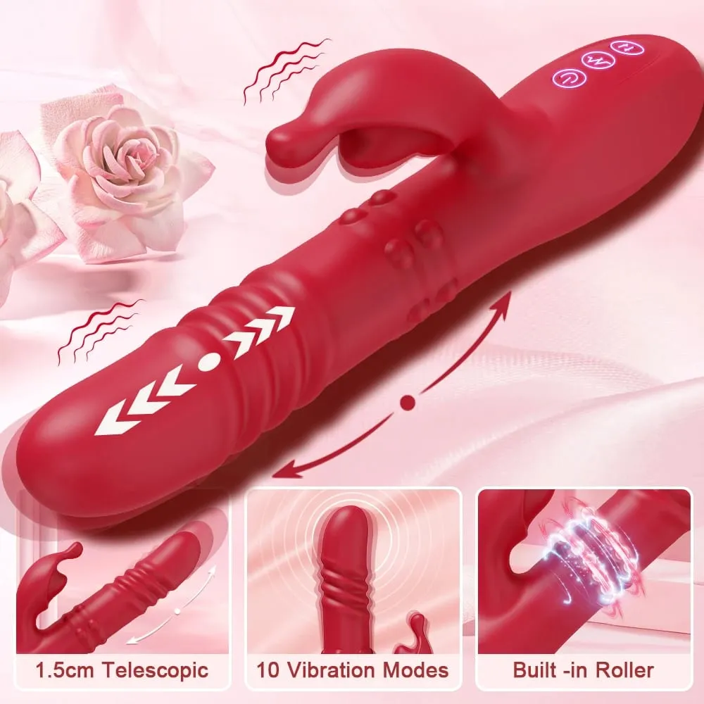 Rabbit Thrusting Vibrator for Women Clitoris Stimulator Powerful G Spot Vagina Massage Female Masturbator for Adult Sex Toys