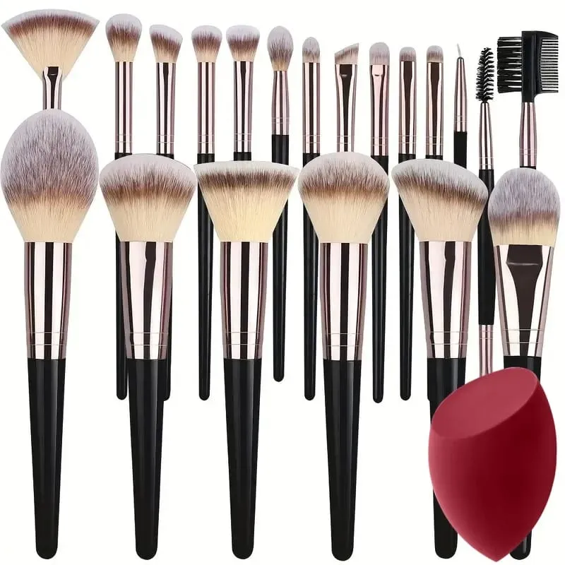 Profissional 3-20 pçs pincéis de maquiagem conjunto macio macio fundação sombra corretivo mistura kabuki ferramenta de beleza feminina