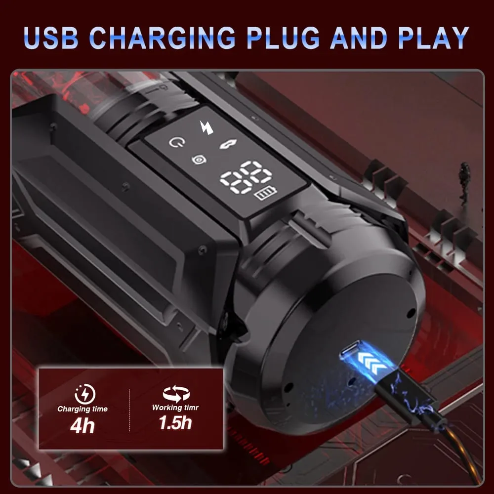 Masculino automático masturbador copo impulso rotação lambendo sucção pênis bomba bolso buceta boquete display led brinquedos sexuais para homem — image 4