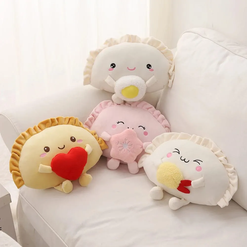 New 35cm Dumpling Plushies Pillow Cushion Kawaii Food Fried Dumpling Soft Toy Heart Cherry Blossom Hug Pillow Cute Gift