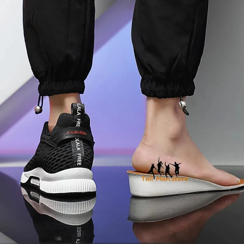 Tênis masculino palmilhas de aumento de altura 6cm sapatos de elevador robusto salto mais alto plus size 37-46 — image 3