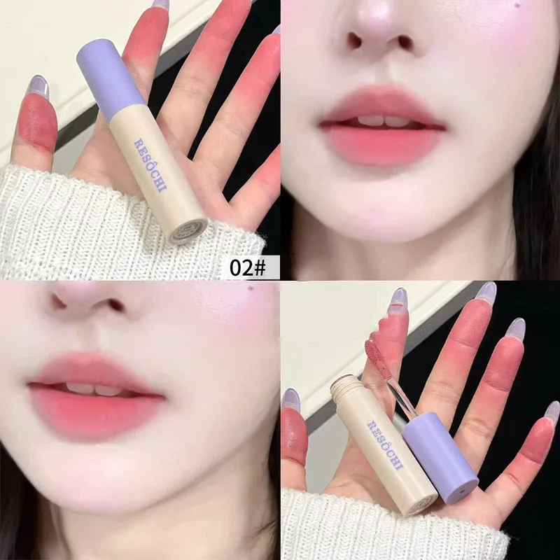 Pasta de feijão rosa labial lama fosco veludo vermelho marrom brilho labial hidratante à prova dwaterproof água duradoura não secagem copo antiaderente maquiagem matiz labial
