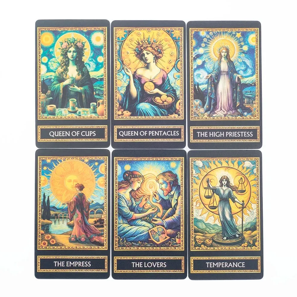 梵谷塔羅牌78張牌桌遊插畫占卜智慧神諭牌聚會桌面玩具娛樂休閒