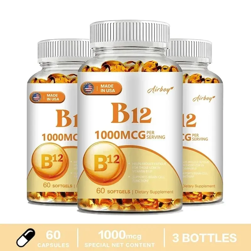 Vitamina B12 1000mcg - Beneficia a função cerebral e cardíaca O aprendizado da memória ajuda a aumentar a energia natural