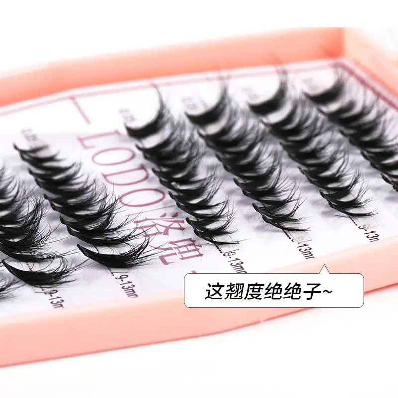 Campuran BARU 8DFluffy Satu Kluster Sambungan Bulu Mata Bersegmen Natural Mink cat Eye Effect solekan Bulu Mata Individu Bulu mata palsu