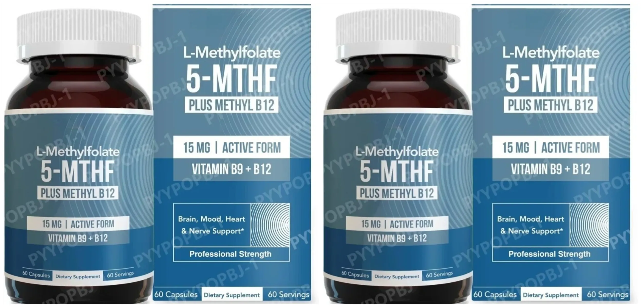 L Metilfolato 5 MTHF 15mg Mais Metil B12 Vitamina B9 Forma Ativa Suplemento Nutricional 60 Cápsulas