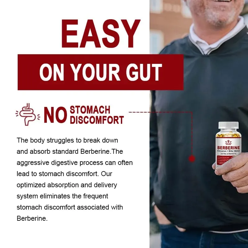 Suplemento de Berberina de Alta Potência com Canela do Ceilão - Sistema Imunológico Função Cardiovascular e Gastrointestinal - Berberine H