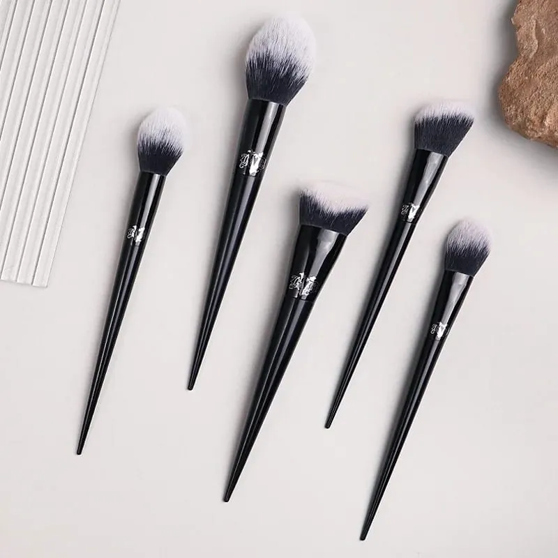 Kat Von D Conjunto de pincéis de maquiagem e kit para base, blush, destaque, corretivo, escultura em pó, sombra, pincel de maquiagem de marca KVD