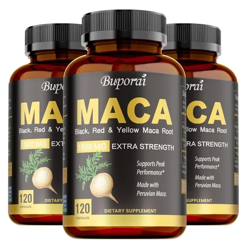 Cápsulas de Maca - Reduz a fadiga Equilíbrio hormonal Regula o humor Melhora o desempenho atlético Aumenta a energia e a resistência