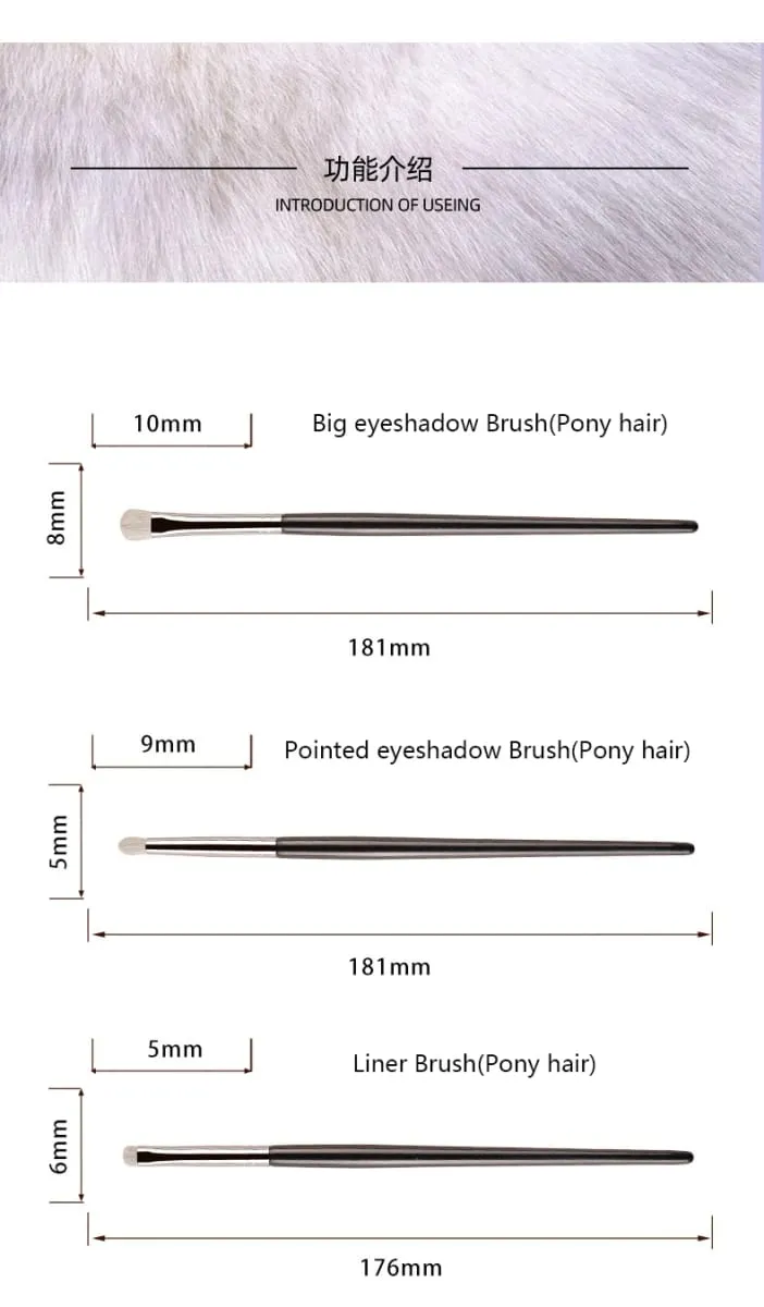 1pc White Pony Hair Eyeshadow Makeup brushes Small Smudge Precision Crease Detail Bevel Eye Shadow Make up brush Liner Lip