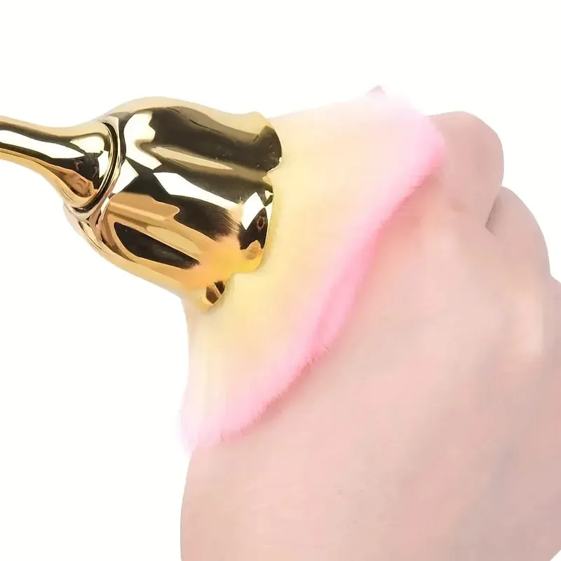 Pincel de pó para unhas em formato de rosa, cerdas macias, maquiagem, base, pó, blush, ferramentas, base, maquiagem, pincel de beleza
