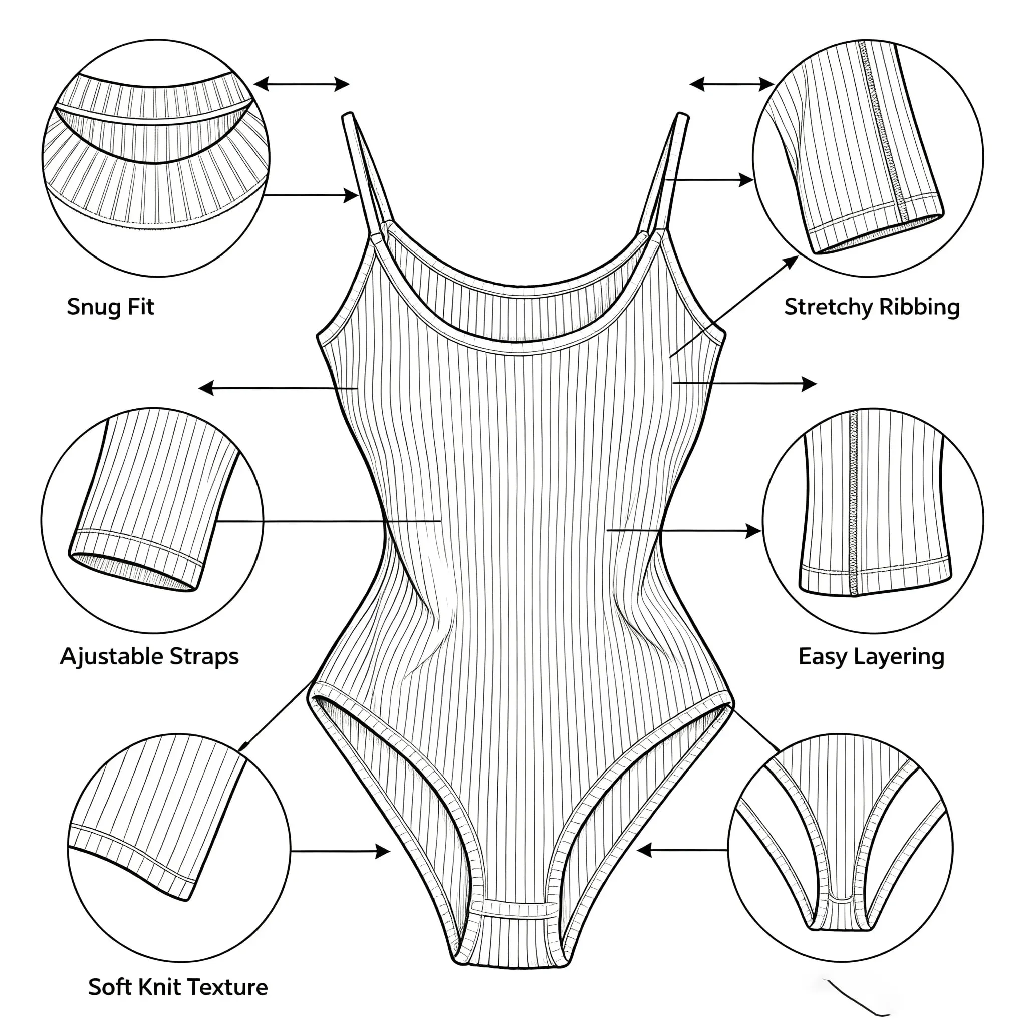 Leila bodysuit cinta espaguete casual bodysuit básico innerwear bodysuit outing bodysuit férias praia bo