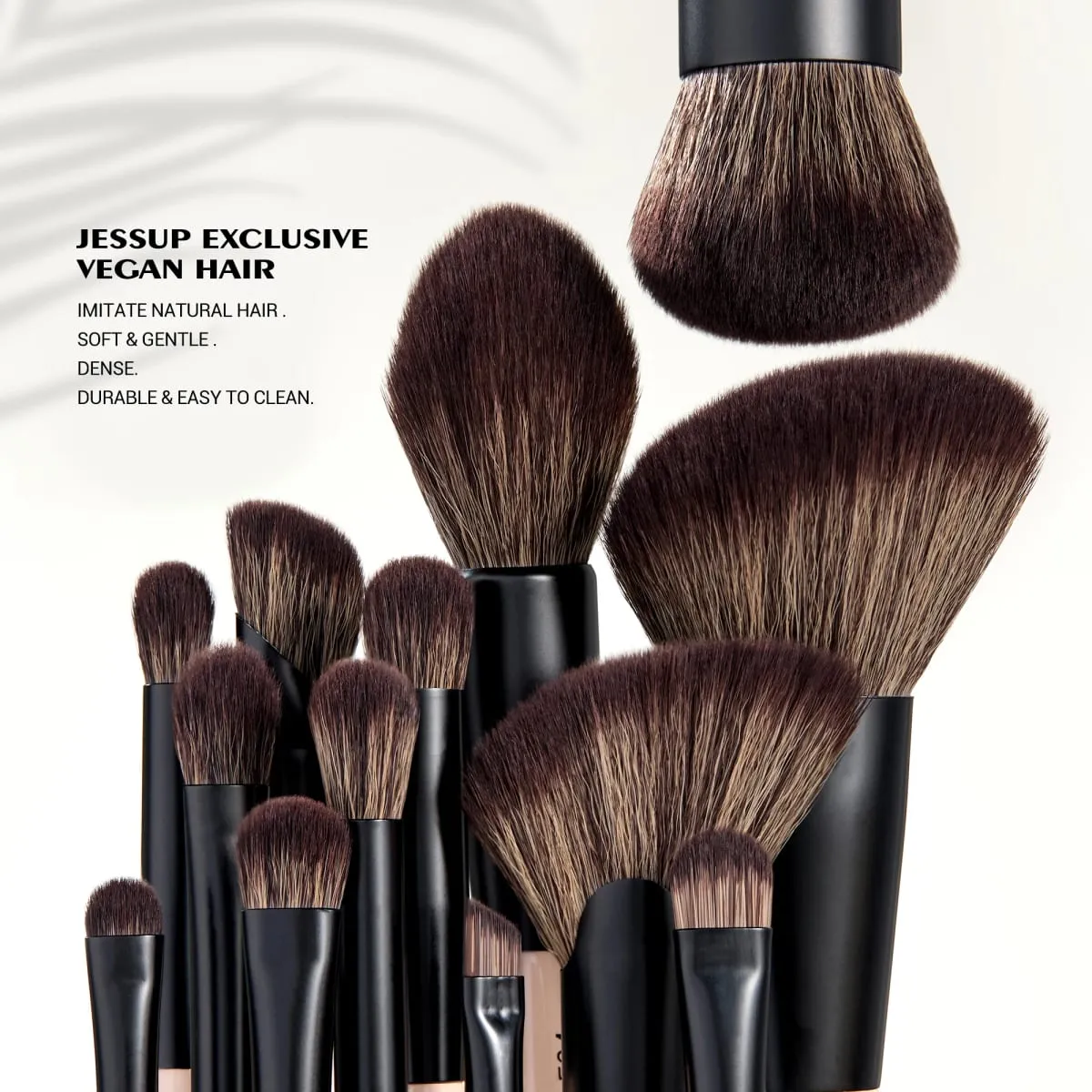 Jessup pincéis de maquiagem conjunto 3/5/7 pçs dupla face escova de maquiagem fundação sombra em pó mistura crueldade-livre pêssego poeira t600