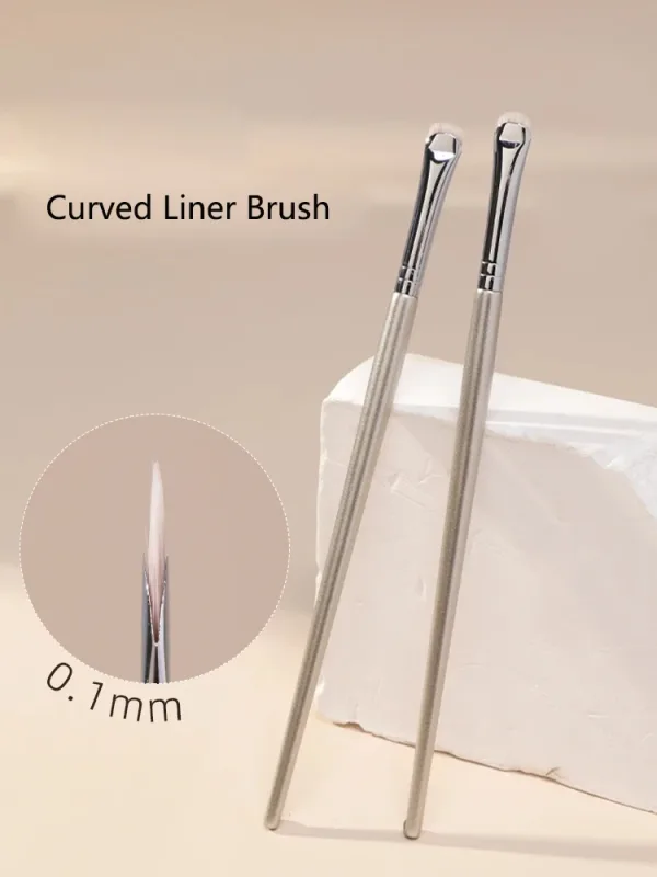 1pc curvo olho forro compõem escovas de precisão delineador pincel de maquiagem pálpebra aegyo sal afiada fino pequeno olho ferramentas cosméticas