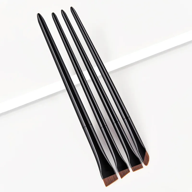 4Pcs Sickle Blade Eyeliner Brush Ultra Thin Flat Fine Eye Liner Makeup Brushes Flat Eyeliner Brush Eyebrow Make Up Brush