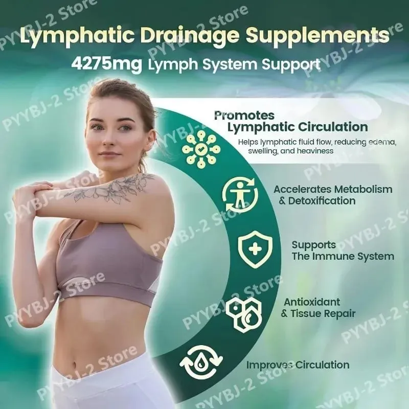 21 em 1 4275 mg Cápsulas de Drenagem Linfática Sistema de Suporte 240 Cápsulas Softgel com Mistura de Ervas e Dente de Leão Bardana e Cúrcuma — image 4
