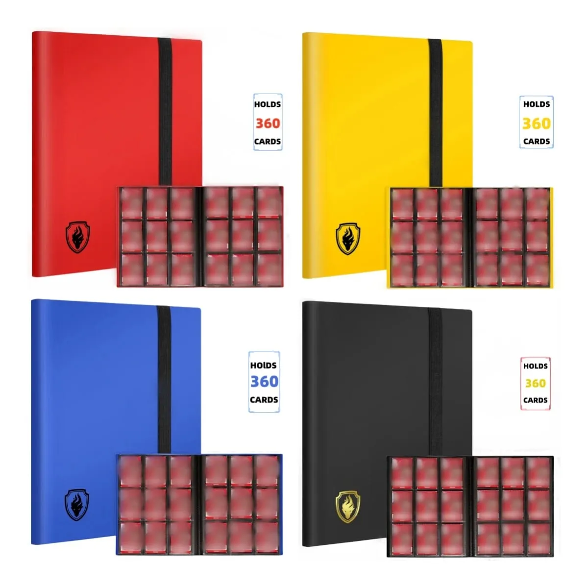 Fichário de cartão comercial, 9 bolsos, álbum de cartão, pasta de bolso de carregamento lateral 360 para yugioh sport e outros tcg