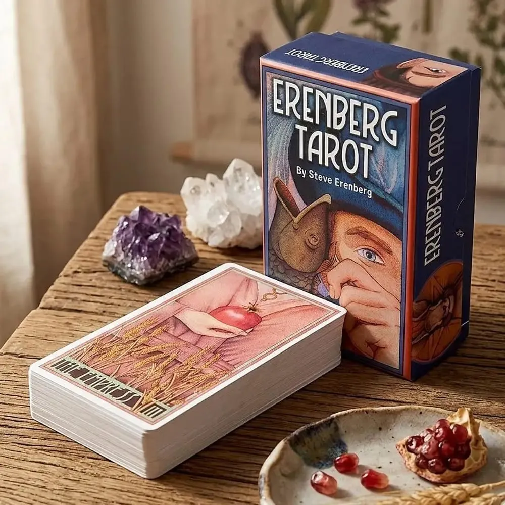 Jeu de Tarot Erenberg 12*7cm dans une boîte rigide, Illustrations intimes en gros plan-cartes de Tarot Standard, papier cartonné à Double gaufrage