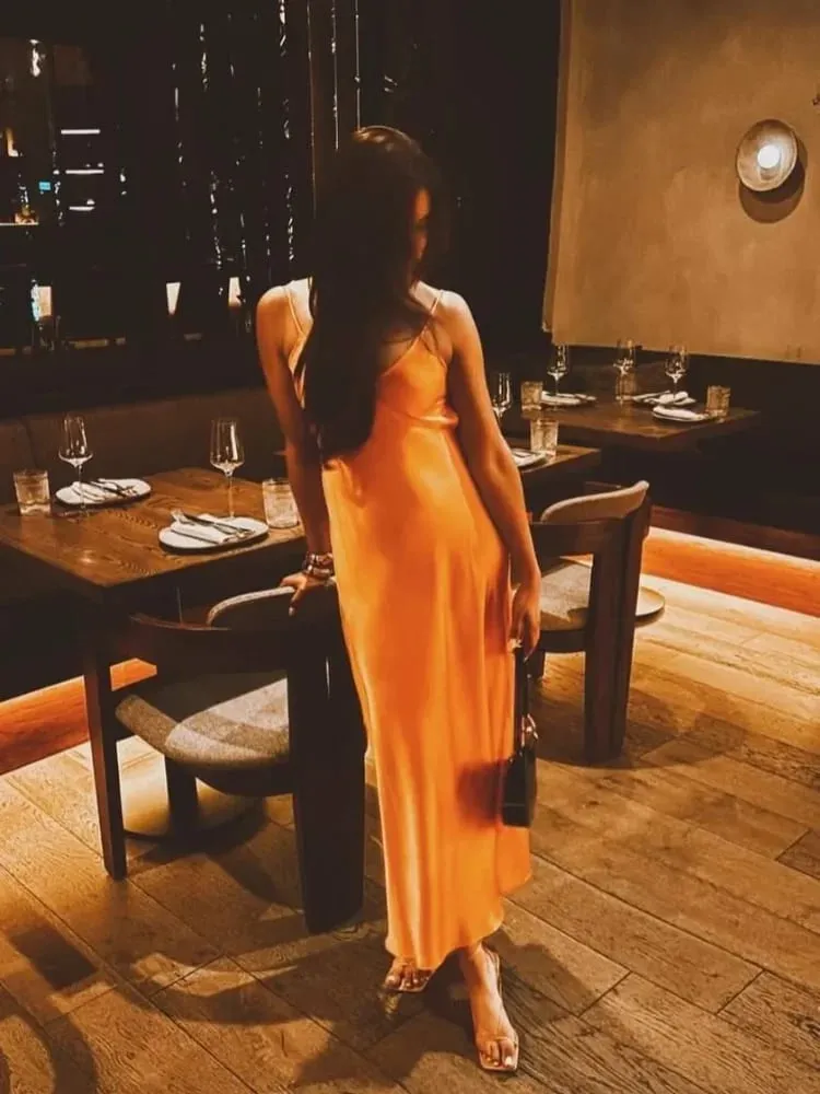Sólido sem costas mancha maxi vestido feminino casual cinta de espaguete com decote em v vestidos de cintura alta 2026 senhora verão férias vestidos de festa