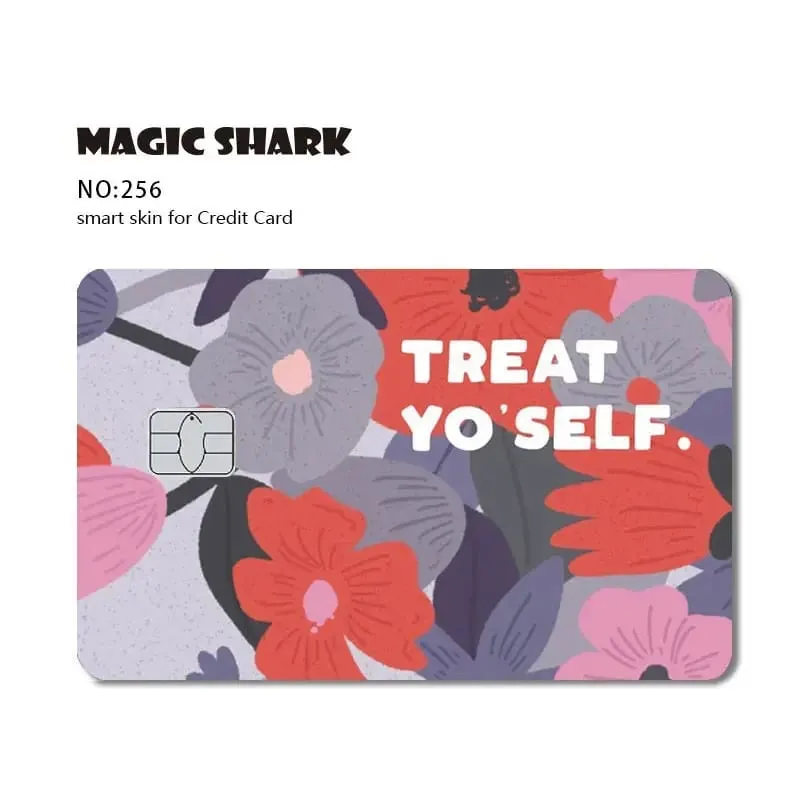 Magic Shark Dog Meme Hunter Snake Stonks 3M Matte PVC Front Sticker Film Cover Skin for Bank Debit Credit Card
