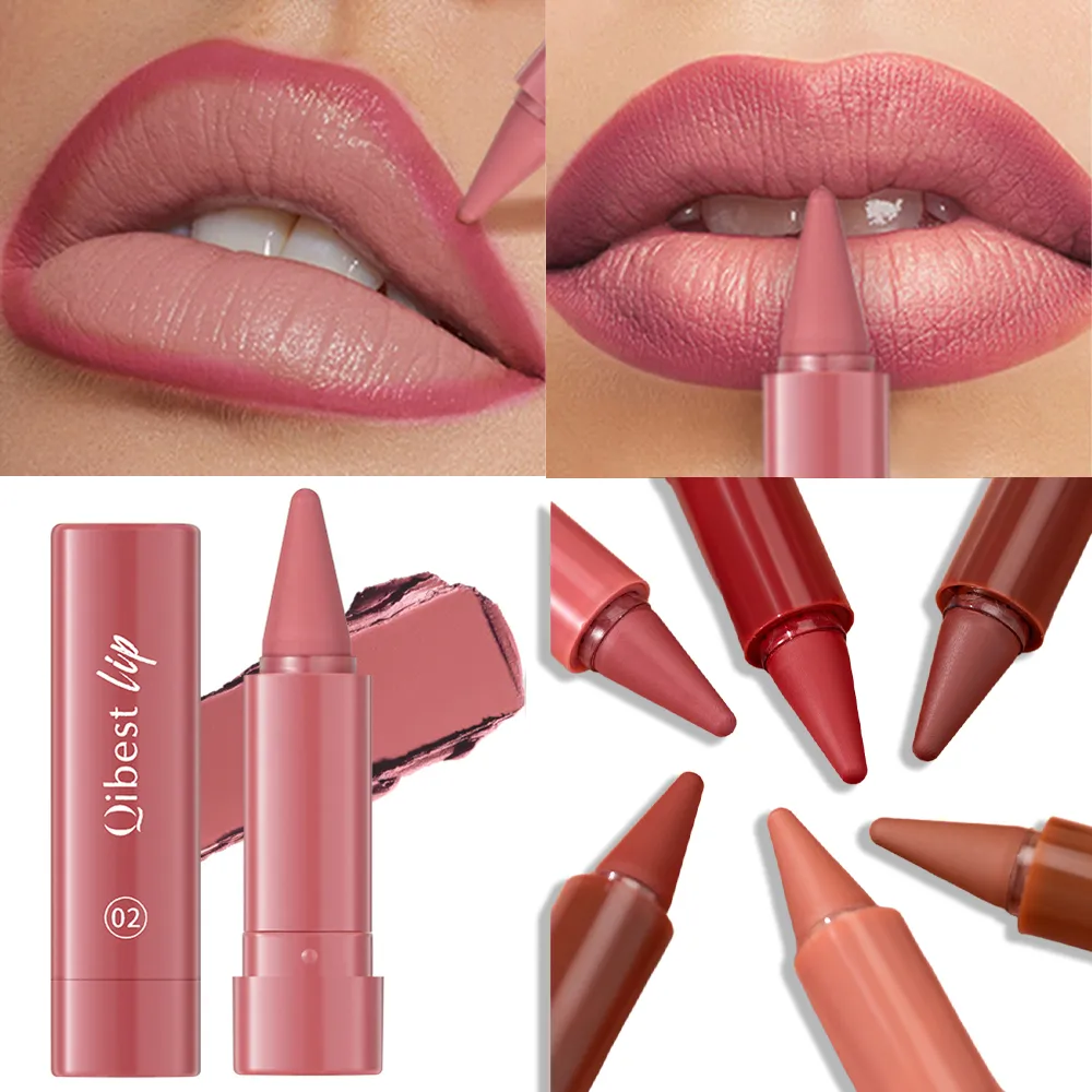 Batom torcido para lábios, caneta multiuso em pó, blush, veludo, fosco, à prova d'água, copo antiaderente, maquiagem labial