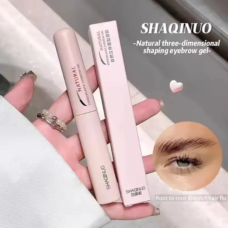 Gel de sobrancelha de cabeça dupla, gel fixo líquido à prova d'água, à prova de suor, reparação de sobrancelhas, gel de maquiagem para sobrancelhas