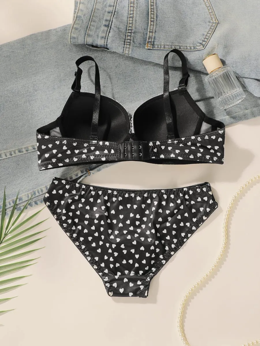 Venda quente 2 sutiãs padrão impresso sexy com push ups reunidos alças ajustáveis ​​conjunto de roupa interior a3122