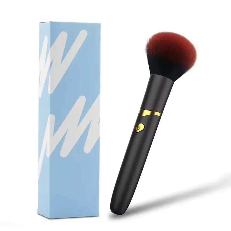 Caneta de maquiagem dupla cabeça vibrador escova macia pente feijão alta frequência micro vibração estimulação profunda g ponto orgasmo brinquedo sexo feminino