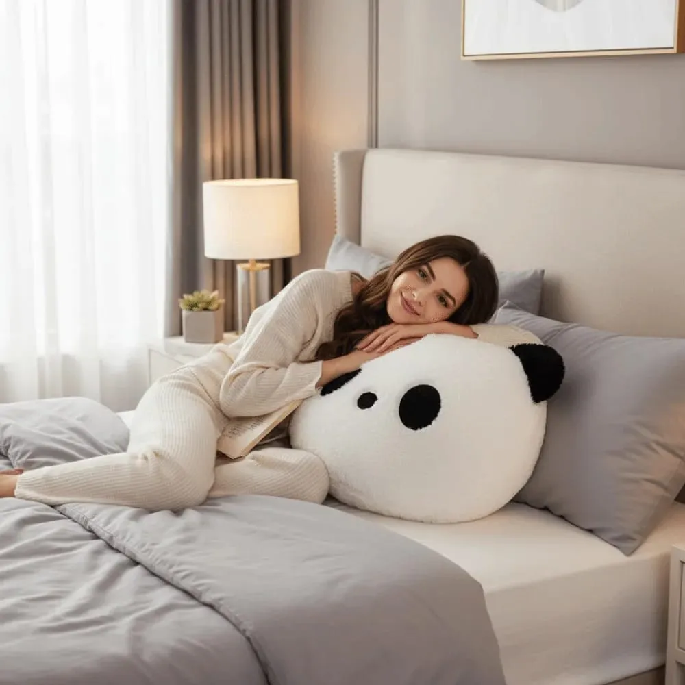 Animal de pelúcia panda almofada quarto sofá kawaii pelúcia panda travesseiro 30cm decoração para casa panda lance travesseiros