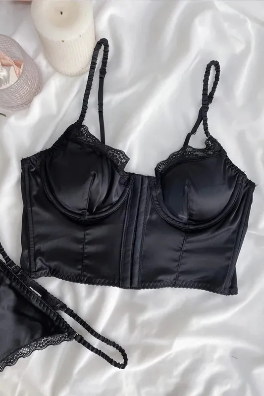 Cetim fivela frontal espinha de peixe roupa interior verão lingerie fina beleza volta halter bralette peito grande pode ser usado fora