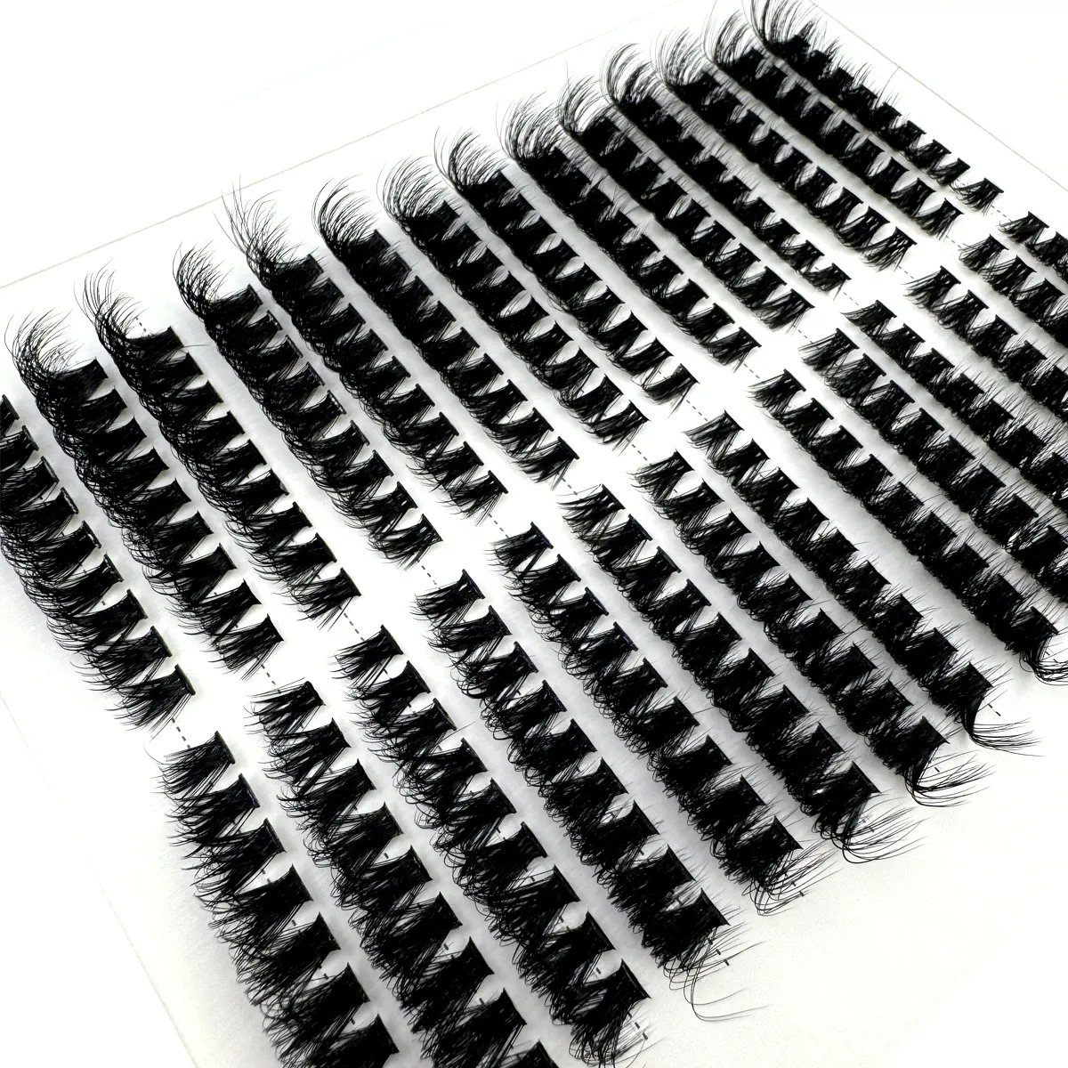 Olho de gato efeito fofo chicote único clusters esquerda + direita extensão de cílios 3d fino natural olhando diy segmentado extensões de cílios