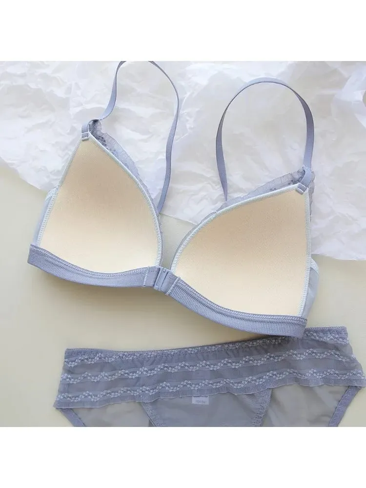 Sutiã push up para seios pequenos, bralette de renda frontal sem fio, copo triangular, roupa íntima sexy, copo demi fino, peito pequeno