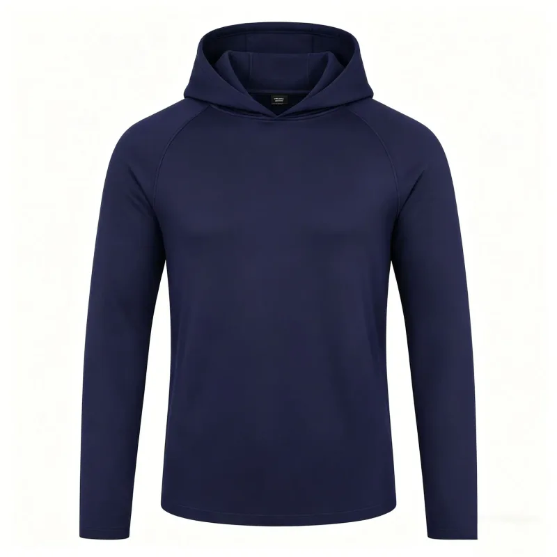 Hoodies de manga longa dos homens camisas de proteção solar sólido secagem rápida camiseta dos homens musculação fitness muscular sportwear roupas de ginásio