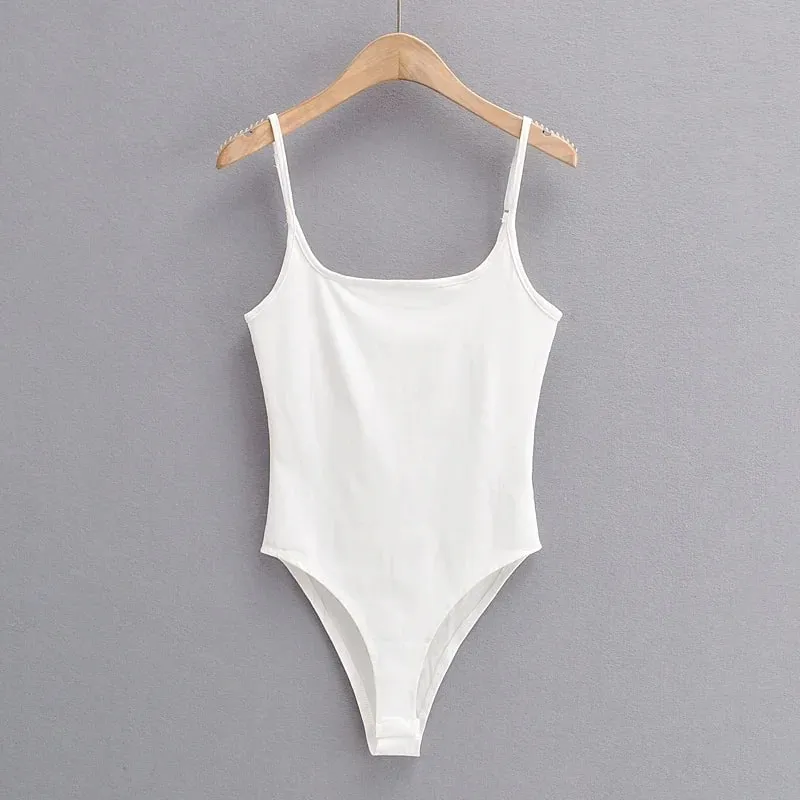 Summer New Arrivals in Store Pure Color Thin Stretch Knitted Sling One-Piece Sexy Beach Style