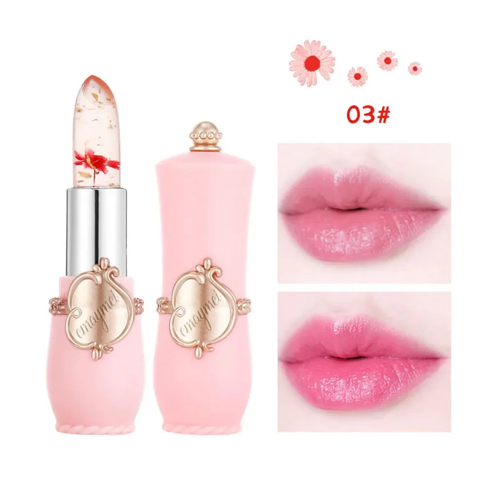 Flor geléia batom conjunto mudança de temperatura hidratante flor lábio vara longa duração bálsamo labial mudança de cor mágica brilho labial conjunto
