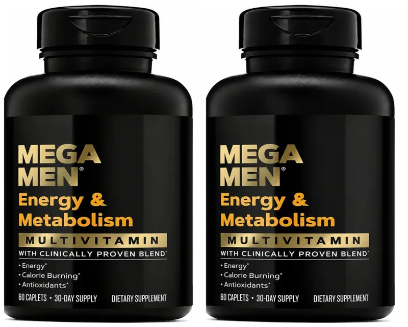 Mega Men Energy & Metabolism Multivitamin Caplets with Lutein Lycopene Zeaxanthin Antioxidants Vitamins Minerals 60 Caplets