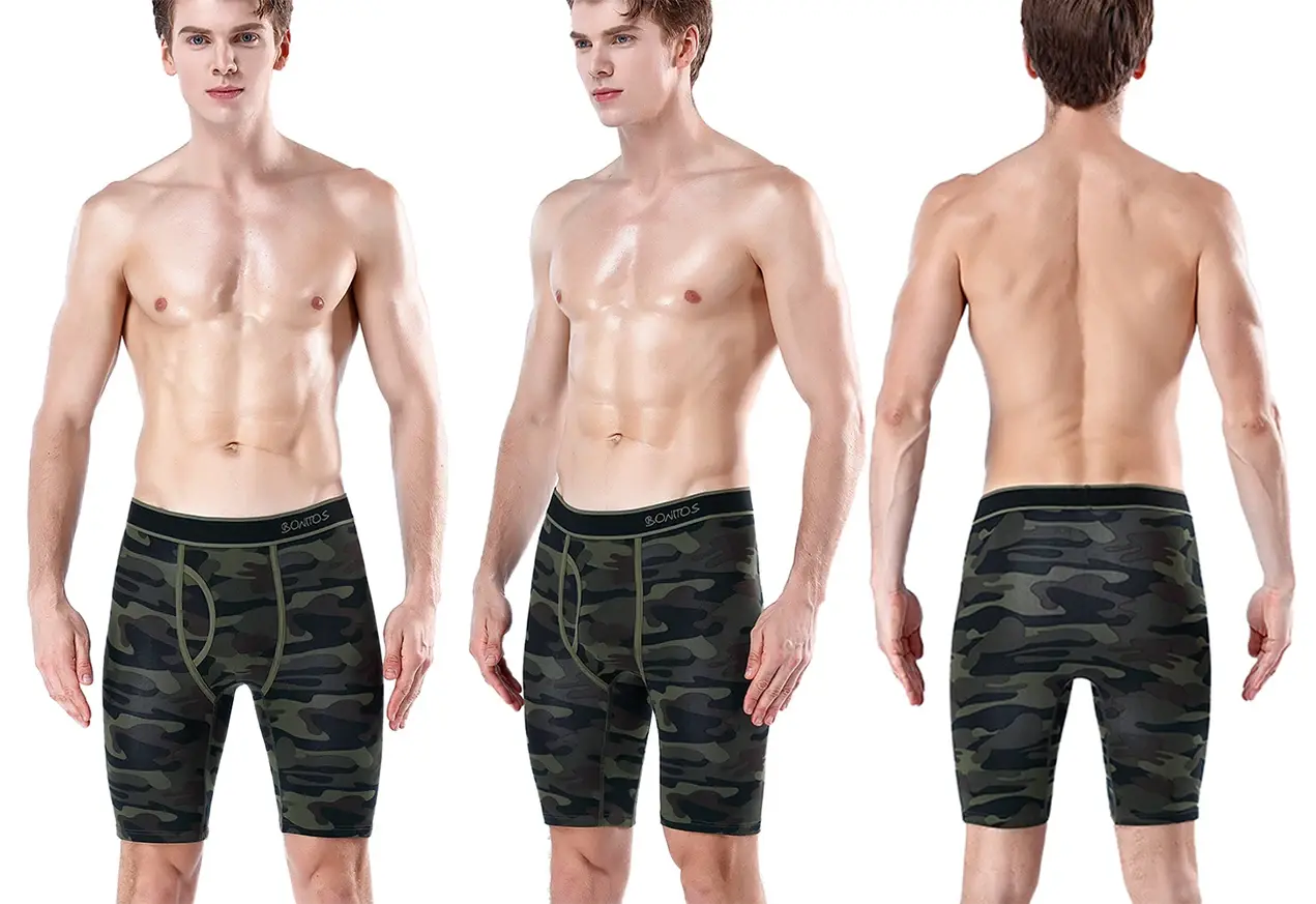 3pcs Front Opening Print Boxers For Man Underware Cotton Camouflage Men's Panties Shorts Family Sexy Male Underpants Sports
