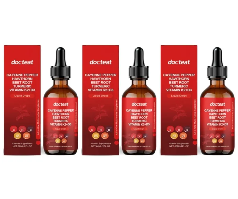 Suplemento líquido Docteat Vitamin Drops K2 + D3 com pimenta caiena e espinheiro ajuda a manter a boa saúde 60 ML — image 9
