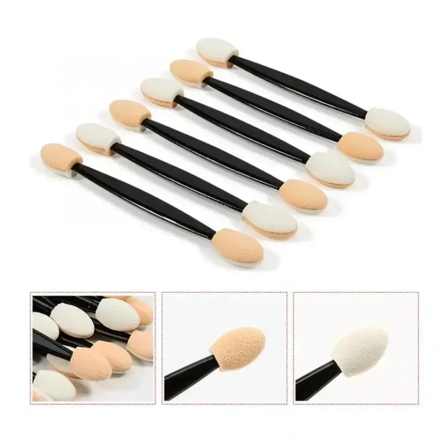Aplicadores de sombra de dupla face em massa esponja pincéis de sombra de olho descartáveis mini pincéis de maquiagem atacado ferramentas cosméticas — image 1