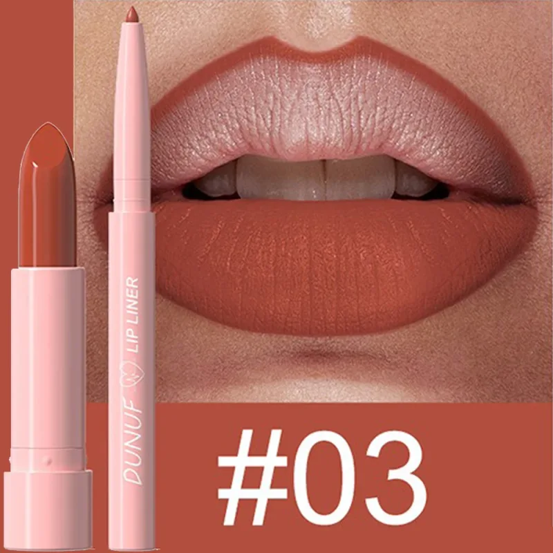2 Pçs/set Batom + Lip Liner Kit de Maquiagem Matte Nu de Longa Duração À Prova D 'Água Não Mancha Cônico Nib Lip Contour Pen Lip Cosméticos