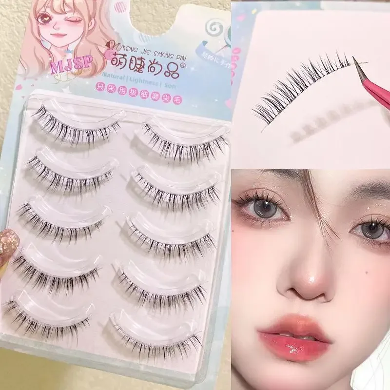 Cílios postiços naturais finos transparentes haste cílios manga cílios novato suprimentos cílios coreano vara maquiagem