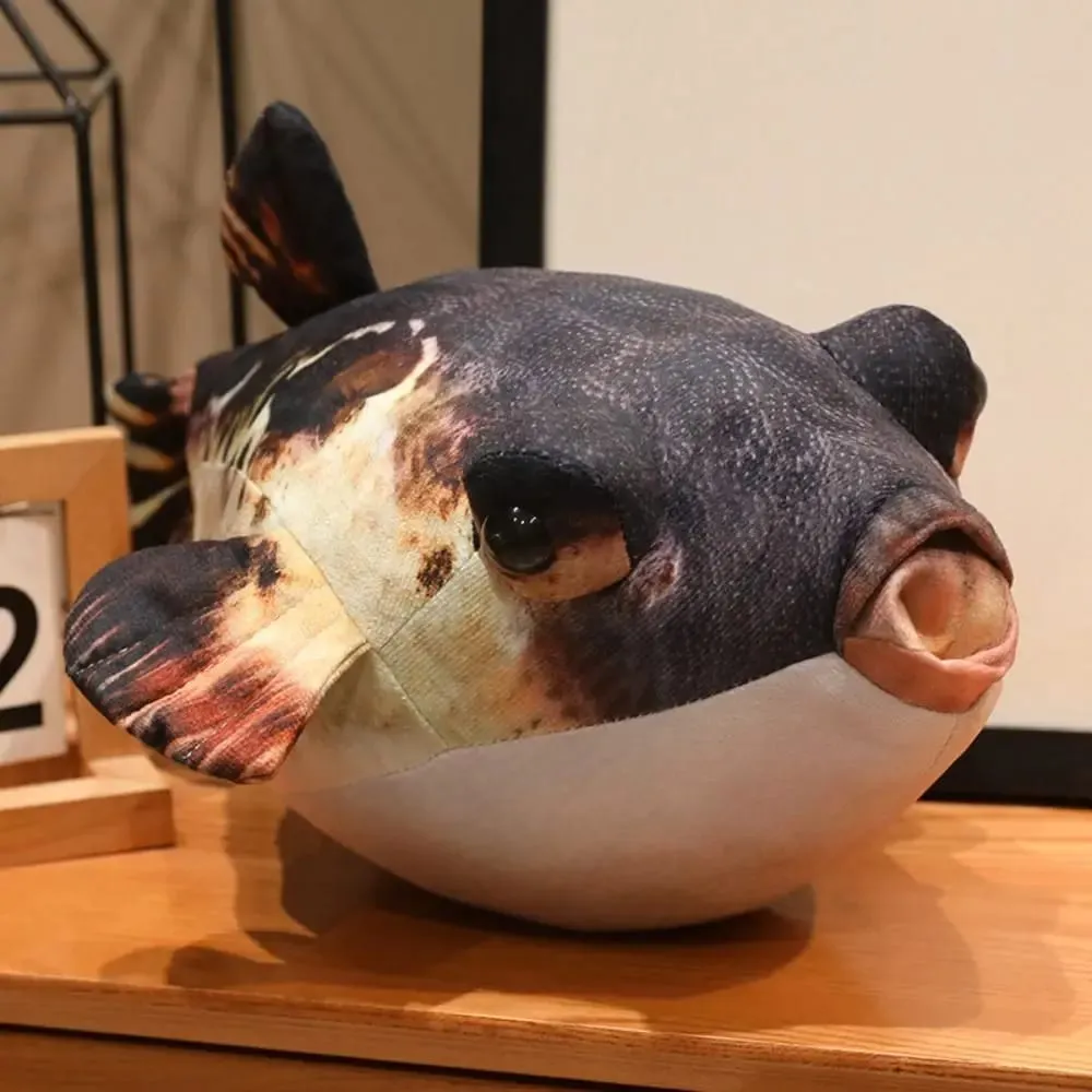Animais de pelúcia simulação puffer peixe brinquedo de pelúcia sofá decorativo dormir boneca puffer peixe pelúcia pingente volta almofada 20cm