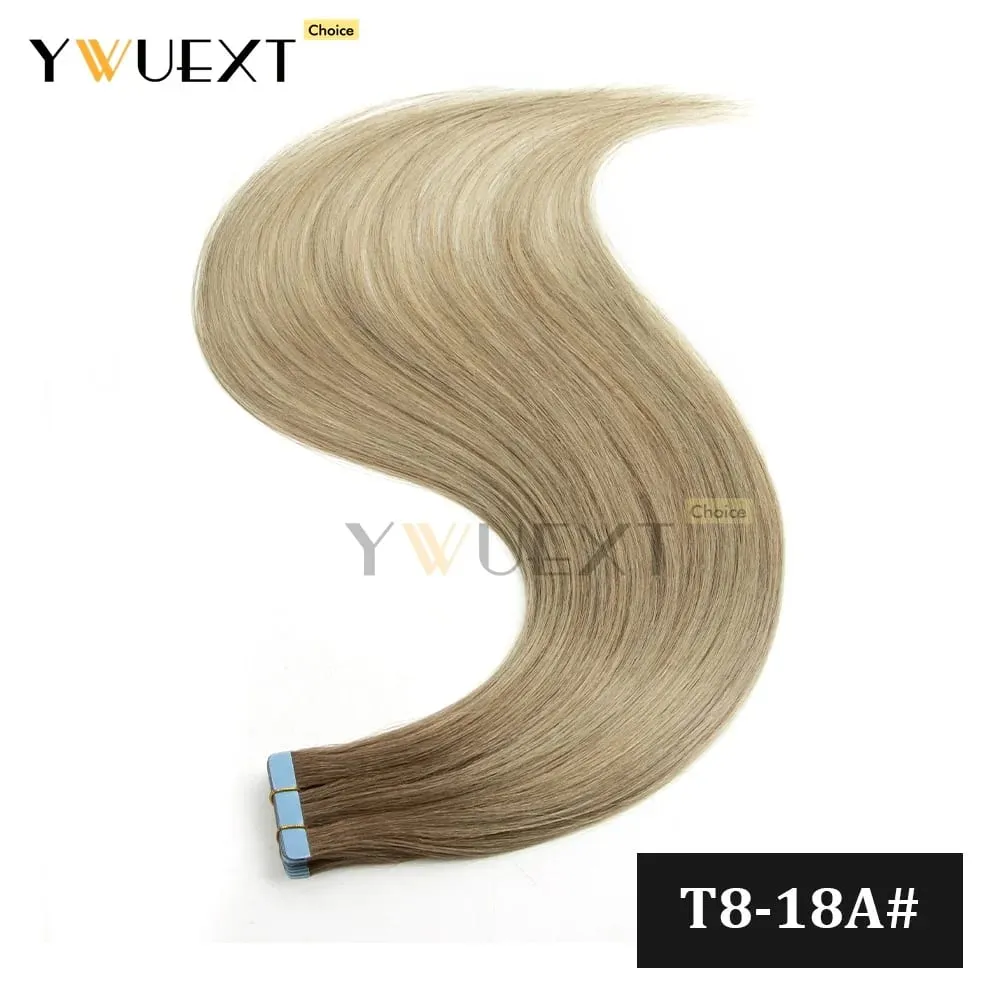 Fita de cores gradientes de 20 unidades/pacote em extensões de cabelo humano adicionam volume e comprimento para mulheres 30g 16-20 polegadas qualidade de salão de beleza YWUEXT