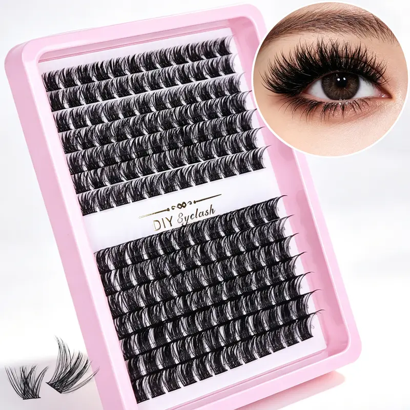 D curl cluster cílios extensões de cílios individuais fofos cílios postiços segmentados diy lash clusters para casa maquiagem diária dos olhos