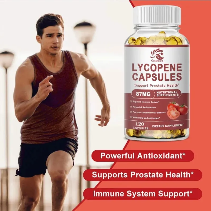 Lycopene Capsules Tomato Extract Protect Prostate Increases Physical Strength Supplement Energy Enhance Immunit