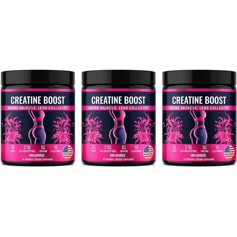 Suplemento de creatina para mulheres Booty Builder com colágeno e BCAA apoia o desenvolvimento muscular, elasticidade de recuperação pós-treino