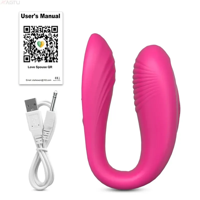 Vibrador tipo u com controle remoto, para mulheres, estimulação do clitóris, ponto g, massagem vaginal, masturbação feminina, brinquedos sexuais para casal