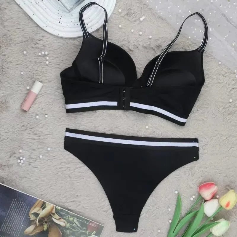 Sexy push up sutiã conjunto alças ajustáveis ​​underwire conforto sutiãs respirável acolchoado copo íntimo lingerie