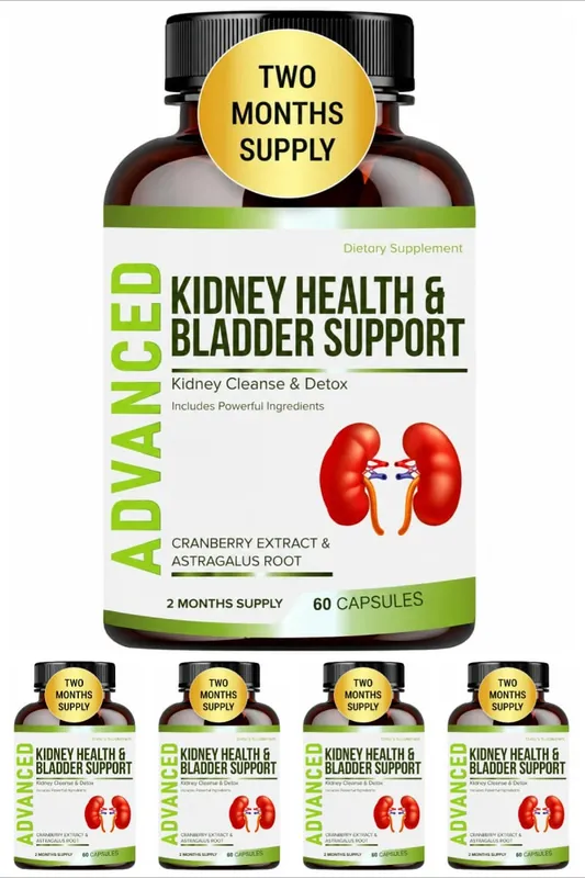 Suplemento de suporte renal para restauração renal com Chanca Piedra Cranberry Juniper Berries para desintoxicação e saúde da bexiga 60 contagens